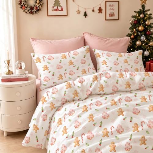 Nayoroom Christmas Comforter Set Queen Gingerbread Tree Holiday Bedding - Image 5