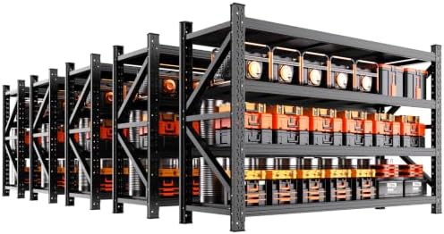 5-Pack 79" W 5000LBS Storage Shelves Heavy Duty 4 Tier Garage Shelving Metal by OrganizingStorageAssistant
