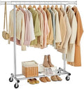 SONGMICS Clothes Rack with Wheels, Heavy-Duty, 220 lb Load Capacity by SONGMICSbySONGMICSHOME