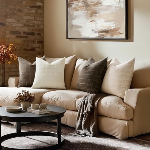 MIULEE Christmas Cream Plaid Decorative Throw Pillow Covers - Image 5