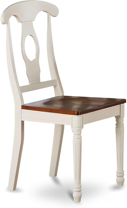 East West Furniture DOKE9-WHI-W 9 Piece Dining Room Furniture Set Includes a Rectangle Wooden Table with Butterfly Leaf and 8 Kitchen Dining Chairs, 42x78 Inch, Buttermilk & Cherry