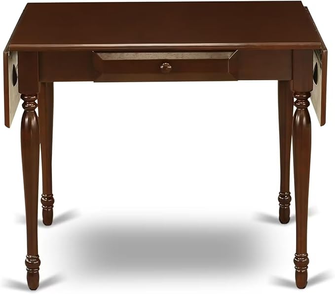 East West Furniture MZNO5-MAH-W 5 Piece Dining Set Includes a Rectangle Dining Room Table with Dropleaf and 4 Kitchen Chairs, 36x54 Inch, Mahogany