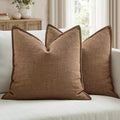 MIULEE Thick Textured Euro Sham Throw Pillow Covers 26x26 Inch Brown Sugar by MIULEE