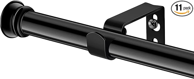 Small Curtain Rods for Windows 30" to 60" 5/8 Inch Standard Decorative Black by Alskarhem