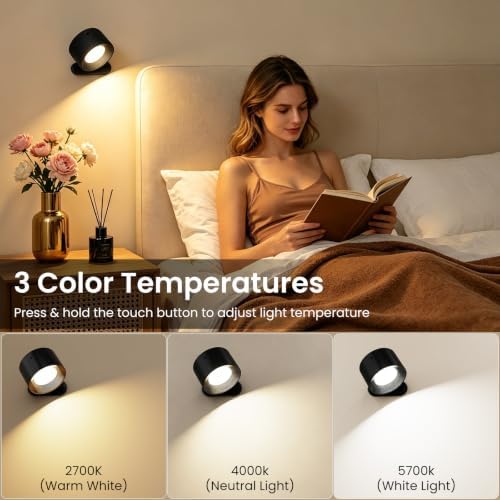 Koopala 3PACK Rechargeable LED Wall Sconce, Cordless Battery - Image 2
