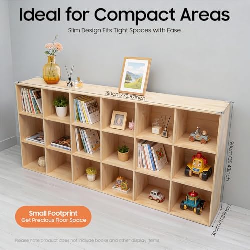 Cashewnuts 18 Cube Storage Organizer Solid Wood Storage Shelf Bookshelf - Image 2