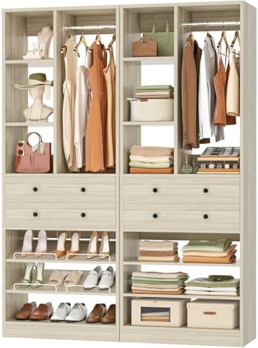 Besiost Closet System, 55.5"/4.6 FT Closet Organizer System by Besiost