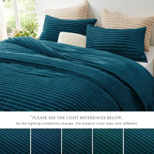 EXQ Home Fluffy Comforter Set King Size, 3 Pieces Bed Set - Image 5