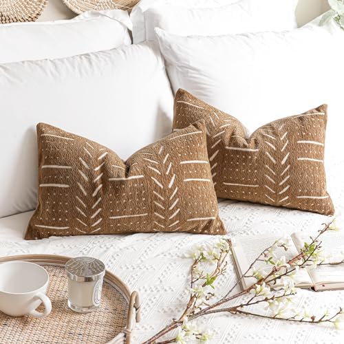 BlissBlush Decorative Lumbar Throw Pillow Covers 14X24 Set of 2, Soft Accent by BlissBlush