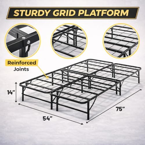 Greaton, 14-Inch Foldable Metal Platform Bed Frame - Image 3