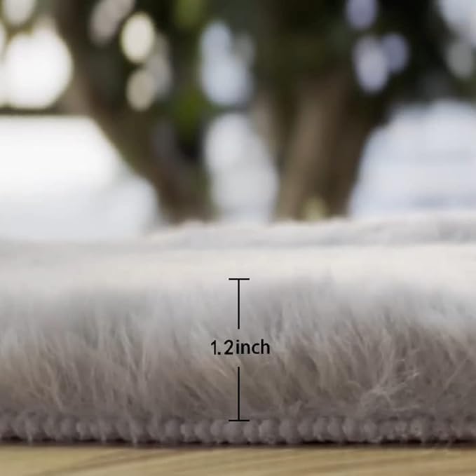 ORINOVA Silver Grey Plush Washable Area Rugs 8x10 Shag Rugs - Image 2
