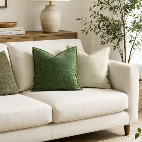 MIULEE Christmas Decorative Throw Pillow Covers 22x22 Inch Forest Green - Image 4