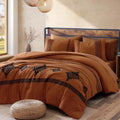 MaiRêve Embroidery Twin XL Comforter Set 5 Pieces Burnt Orange Bed in a Bag by MaiR%C3%AAveHomeCollection