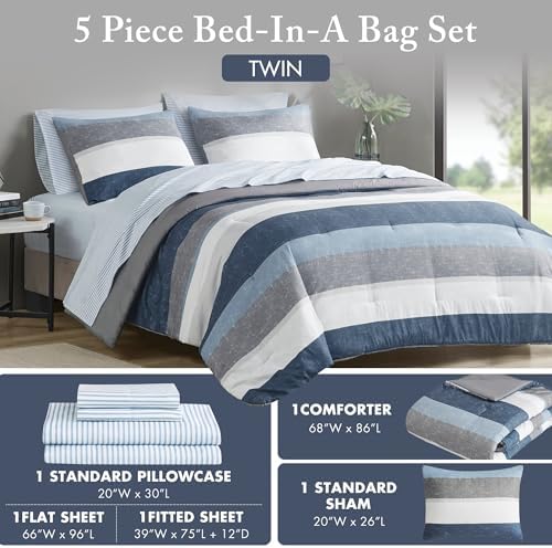 Madison Park Essentials Jaxon Twin Comforter Set, Bed In A Bag Comforter & - Image 5