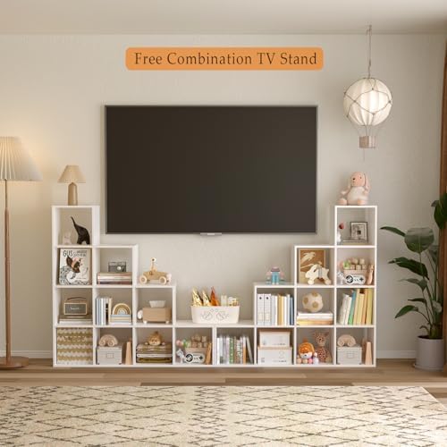 OSCHF Ladder Cube Storage Bookcase, 10-Cube Corner Shelf - Image 5