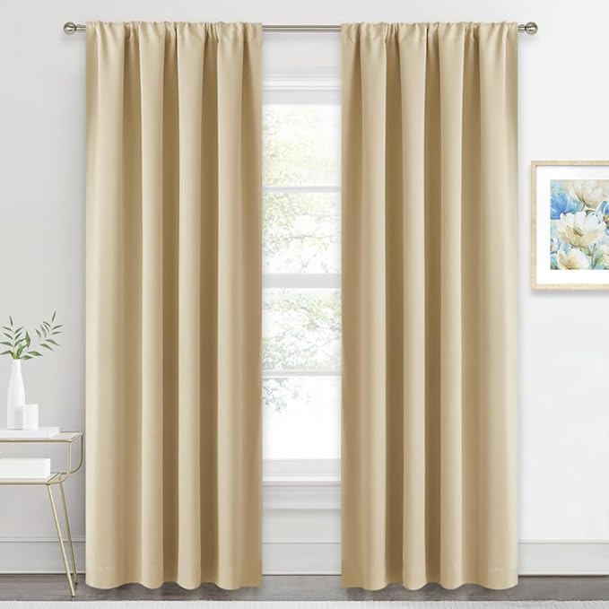 RYB HOME 2 Panels Doorway Curtains, Thermal Insulated Privacy Rod Pocket Easy by RYBHOME