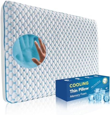 Stomach Sleeping Pillow for Shoulder and Neck Pain Relief, Thin Pillow for by IWACOOL