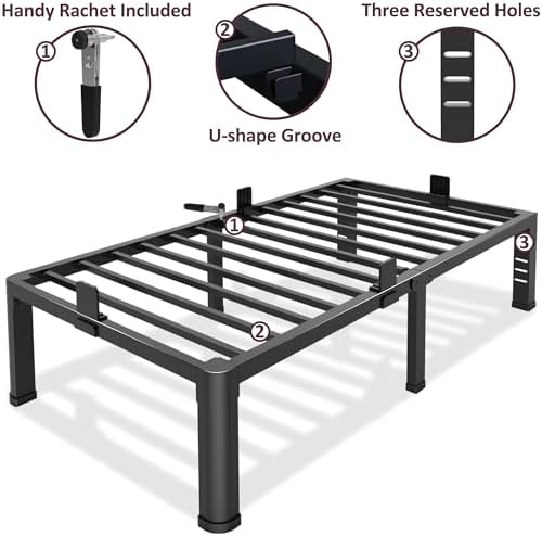 Bilily 14 Inch Twin Bed Frame Metal Platform - Image 4