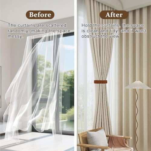 4 Pack Braided Linen Curtain Tiebacks, Boho Elegant Farmhouse Rustic Flexible - Image 4