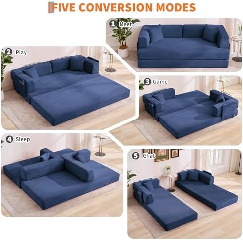 5-in-1 Convertible Sleeper Sofa Bed - Image 5