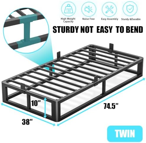 Bilily 10 Inch Twin Bed Frame - Image 3