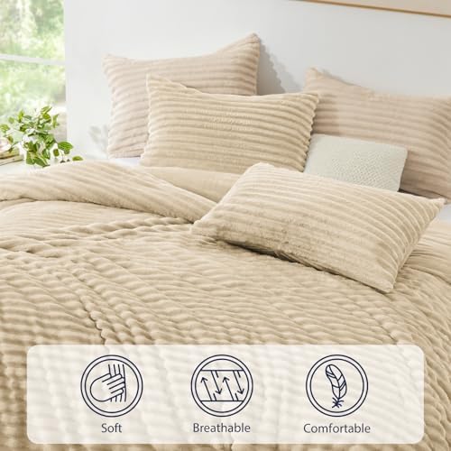 EXQ Home Fluffy Comforter Set Full Size, 3 Pieces Bed Set - Image 6