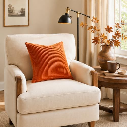 Topfinel Fall Burnt Orange Decorative Throw Pillows Covers 18x18 Inch Set of 4 - Image 3