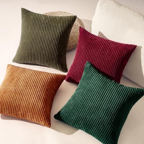 Topfinel Pack of 4 Velvet Pillow Covers 16x16 Couch Decorative Throw Pillows - Image 7