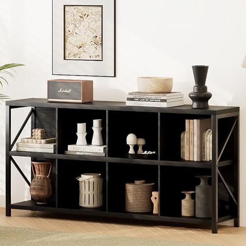 8 Cube Storage Organizer Bookshelf, Industrial Horizontal Bookcase, Accent by Unknown