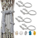 4 Pack Curtain Ties Rope, Outdoor Curtain Tiebacks, Natural Cotton Curtain by Yteseery