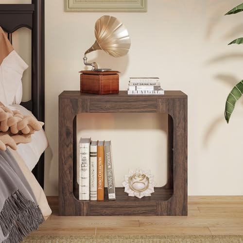 GIANTEX Narrow End Table, 2-Tier Farmhouse Side Table - Image 6