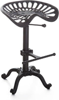 Industrial Tractor Seat Bar Stools Swivel Metal Seat Rustic Kitchen Dining Chairs Height Adjustable 20-27inch