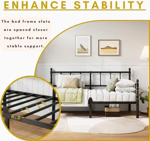 14 Inch Classic Twin Daybed, Metal Sofa Bed - Image 6