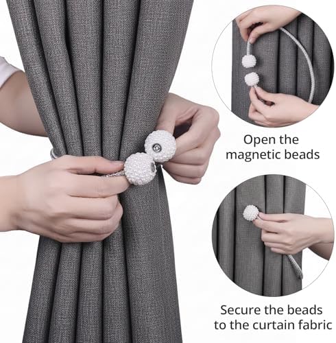 6 Pack Grey Magnetic Curtain Tiebacks - Image 4