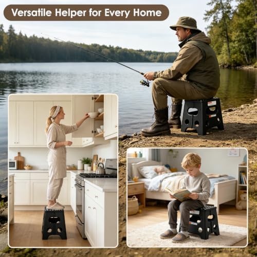 HBTower 13 Inch Folding Step Stool, 450LBS Capacity - Image 7
