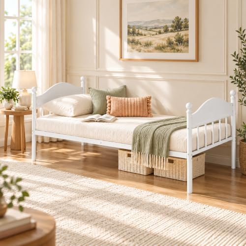 Twin Daybed with Trundle, Pull Out Guest Bed, Space Saving Twin Bed Frame - Image 5