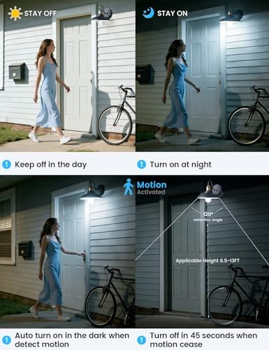Motion Sensor Light Bulbs 13W, 3 Pack A19 E26 Motion Activated Dusk to Dawn LED - Image 2