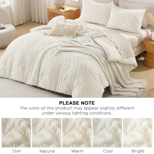 Andency Ivory Oversized King Comforter Set 120x98 Extra Large - Image 6