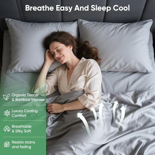 100% Bamboo Viscose & Lyocell Tencel Sheets Set CK Size，Cool-Touch & - Image 2