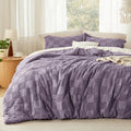 Bedsure Grayish Purple Comforter Queen Set, Boho Plaid Bedding Set 3 Pcs by BEDSURE