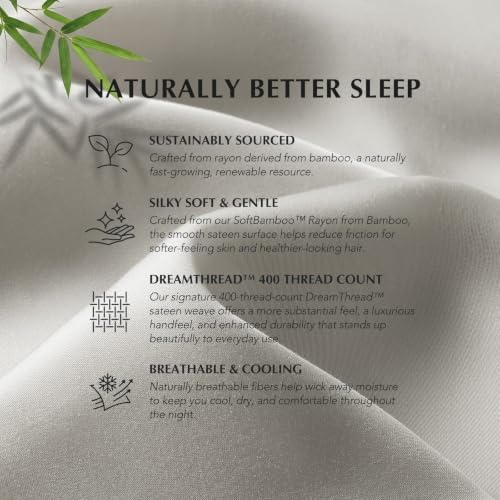EverGrace 100% Rayon from Bamboo Sheet Set, King Size, Frost Gray - Image 3