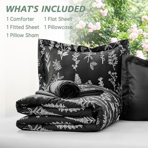 MUXHOMO Twin XL Comforter Set, 7-Piece Floral Bed in a Bag - Image 6