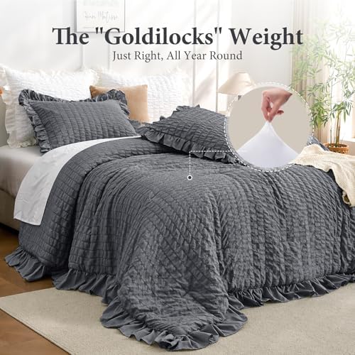 JOLLYVOGUE Dark Grey Oversized King Comforter Set - Image 3