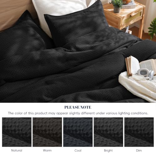 PHF Soft Waffle Comforter Set Queen Size- Comfy Breathable Waffle Weave - Image 6