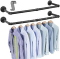 OROPY 38.4" Industrial Pipe Clothes Rack Wall Mounted, Heavy Duty, 2 Pack by OROPY