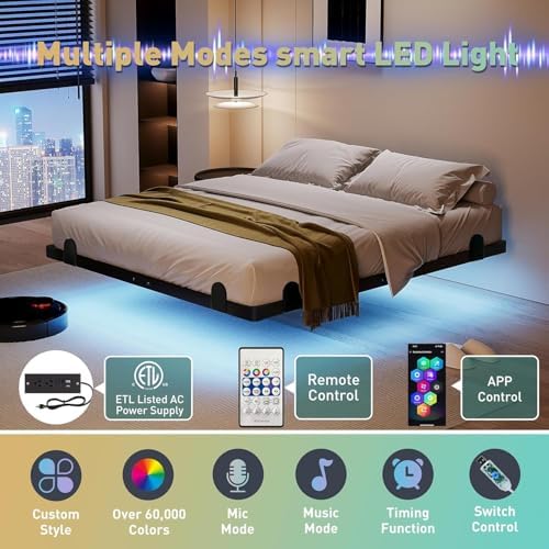 qimamo 14 Inch Floating King Bed Frame - Image 3