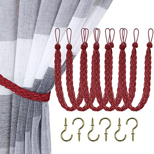 Home Queen Hand Braided Curtain Tie Back, Buckle Holdback Drapery Curtain by HomeQueen