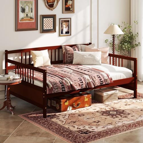 GIANTEX Full Size Daybed, Wooden Daybed Sofa Bed Frame by Giantex