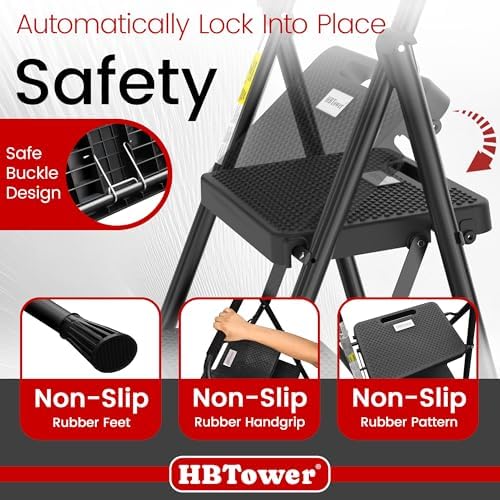 HBTower Step Ladder, Folding Step Stool - Image 2