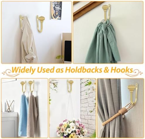 Gold Curtain Holdbacks, Decorative Drapery Tiebacks, 2 Pack/1 Pair - Image 4